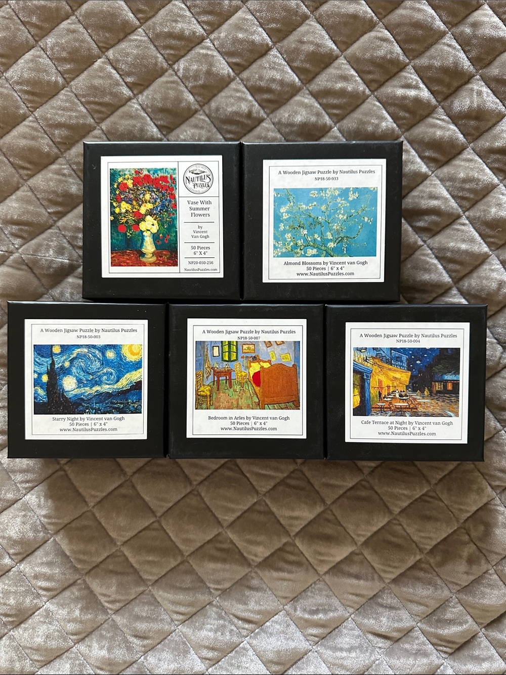 Nautilus Puzzles Set of 5, Colorful Van Gogh Prints